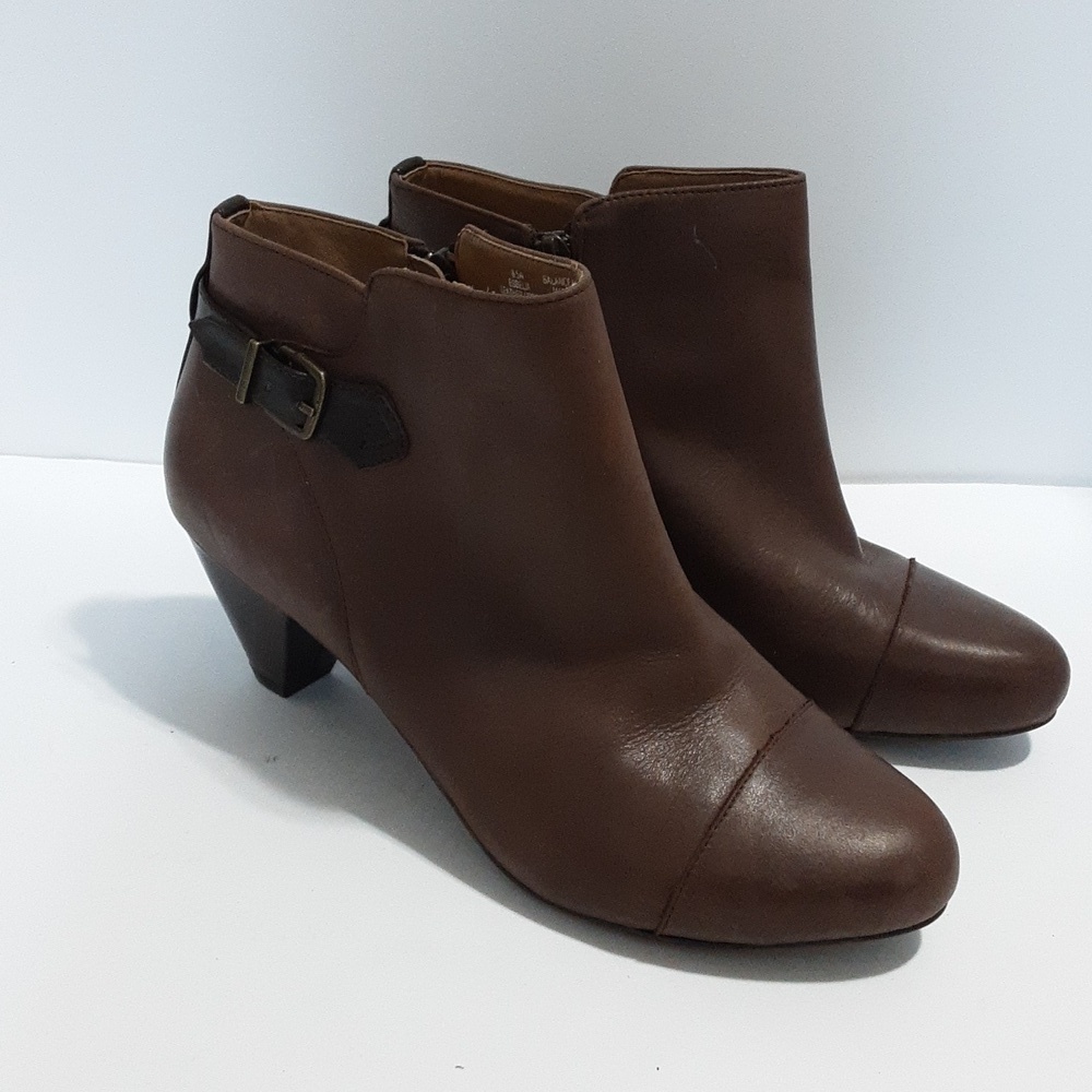 Easy spirit esbella ankle boots women leather 8.5W brown casual office Festival